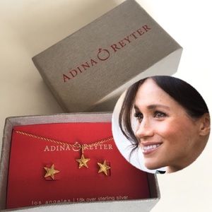 NWT ADINA REYTER Gold Earrings & Necklace Set